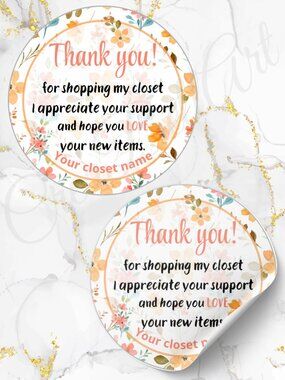 60 Pack Floral Stickers with Personalization 2 inch Glossy